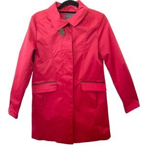 Cole Haan Raincoat Red Leather Details Size Small